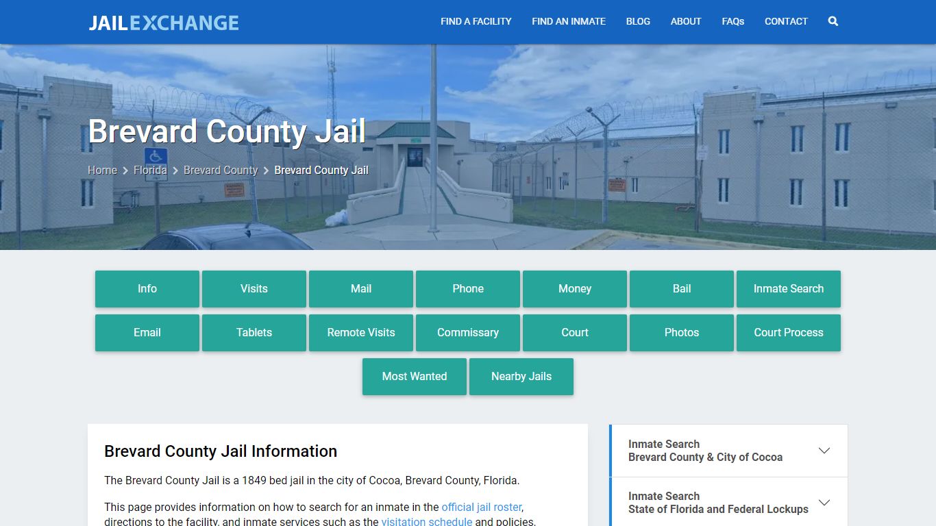 Brevard County Jail, FL Inmate Search, Information